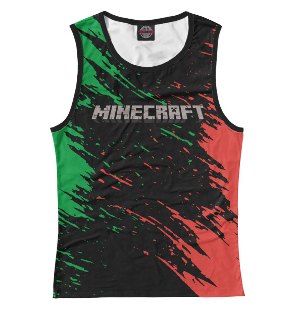 Майка для девочки с изображением Minecraft цвета Белый