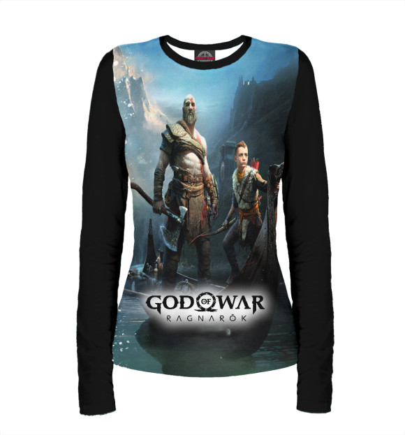 Женский лонгслив с притом God of War цвета Белый Женский лонгслив с изображением God of War цвета Белый