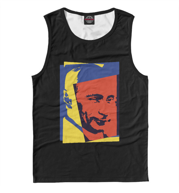 Мужская майка с изображением Putin цвета Белый