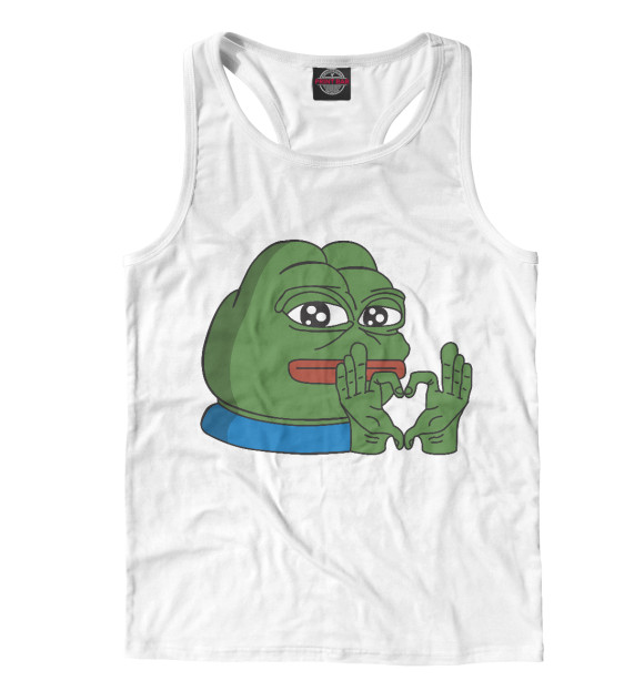 Мужская майка-борцовка с изображением Pepe, pepe love цвета Белый