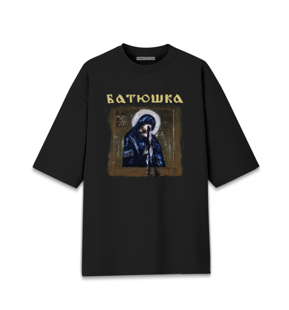 Женская футболка оверсайз с изображением Batushka цвета Черный