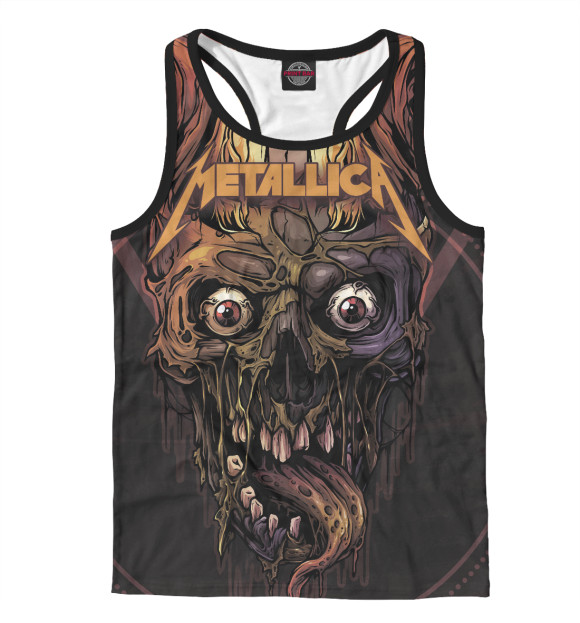 Мужская майка-борцовка с изображением Metallica цвета Белый