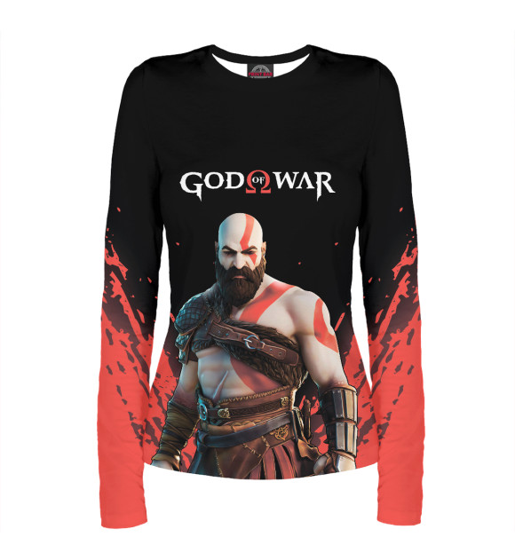 Женский лонгслив с изображением God of War цвета Белый