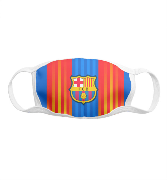 Маска тканевая с изображением Barcelona цвета Белый
