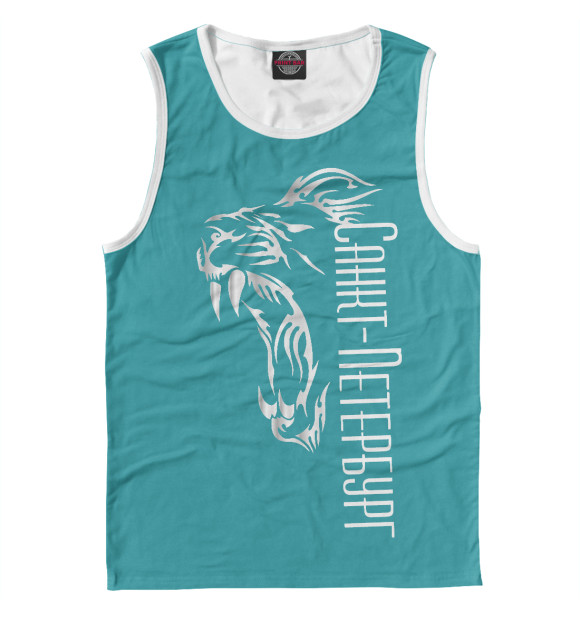 Мужская майка с притом Львиный рык (Санкт-Петербург) цвета Белый Мужская майка с изображением Львиный рык (Санкт-Петербург) цвета Белый