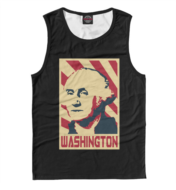 Майка для мальчика с изображением Washington (черный фон) цвета Белый