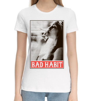 Хлопковая футболка для девочек Плохая привычка