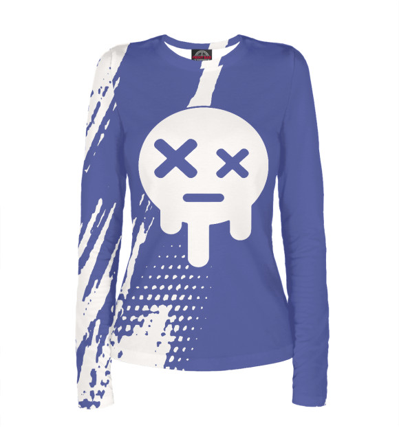 Женский лонгслив с изображением Эдгар/рисунок на футболке цвета Белый