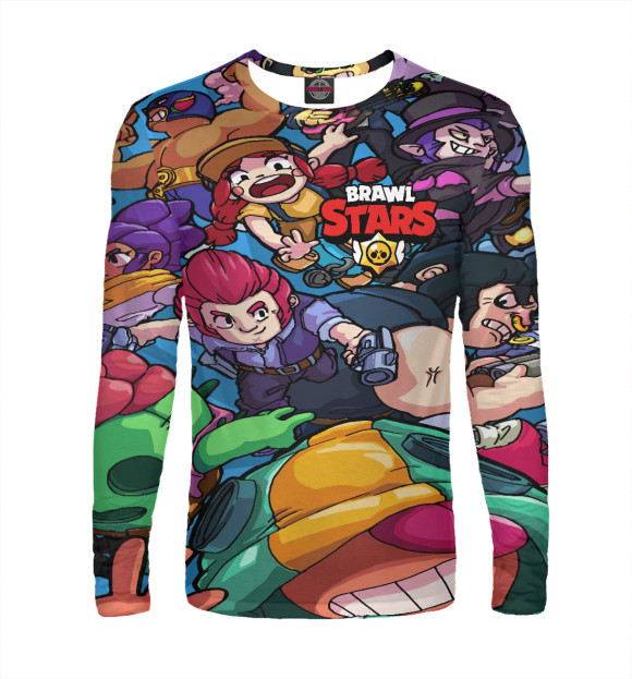 Мужской лонгслив с изображением Brawl Stars Бравлеры цвета Белый