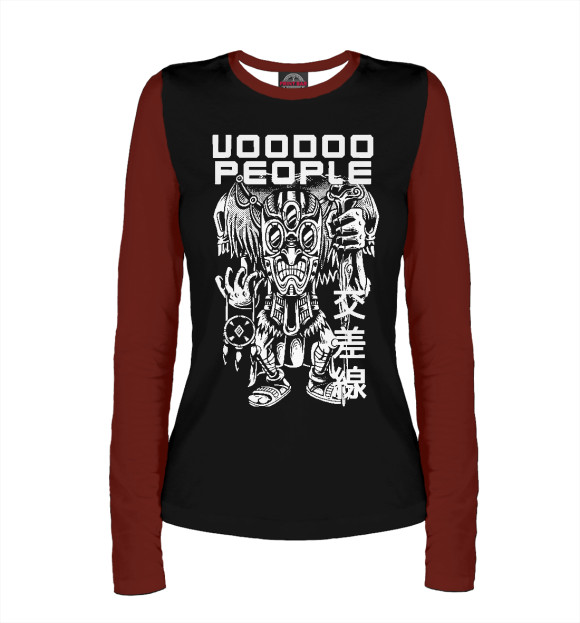 Женский лонгслив с изображением Вуду Люди цвета Белый