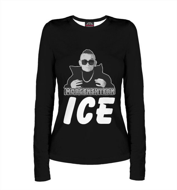 Женский лонгслив с притом Morgenshtern цвета Белый Женский лонгслив с изображением Morgenshtern цвета Белый