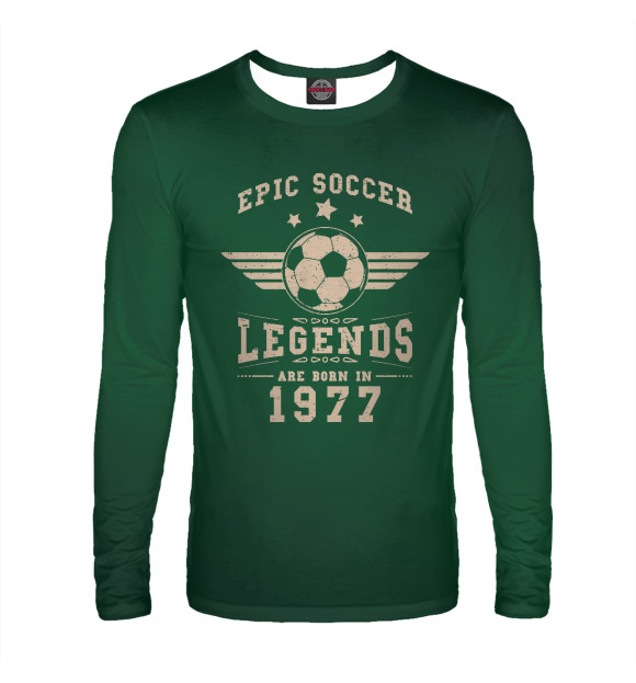 Мужской лонгслив с изображением Soccer Legends 1977 цвета Белый