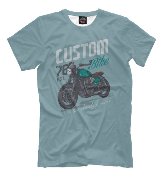 Мужская футболка с изображением Custom Bike цвета Белый