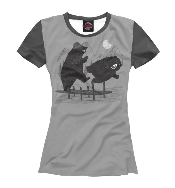 Женская футболка с изображением Bad Bear Camp цвета Белый