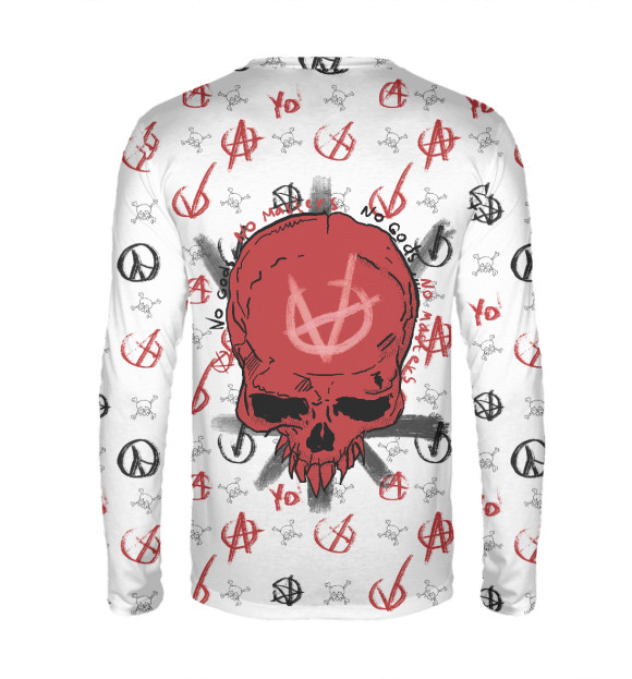 Мужской лонгслив с изображением No God No Masters цвета Белый