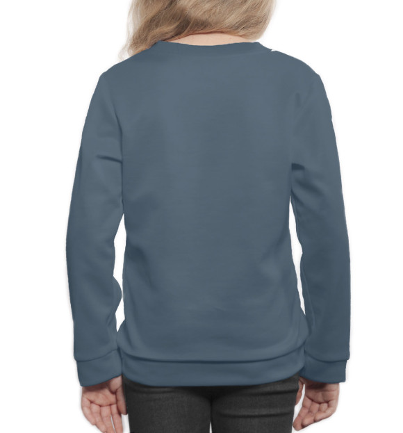 Свитшот для девочек с изображением Богатырь цвета Белый