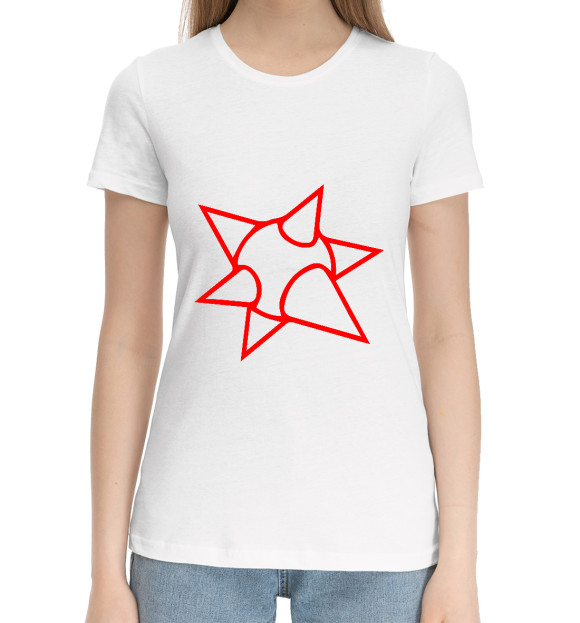 Женская хлопковая футболка с изображением Моргенштерн цвета Белый