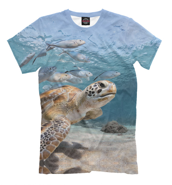 Мужская футболка с изображением Морская черепаха цвета Белый