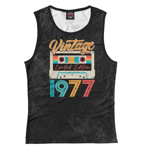 Женская майка с изображением Vintage 1977 Awesome цвета Белый