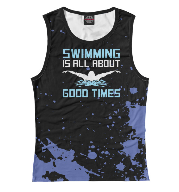 Майка для девочки с изображением Swimming Is All About Good цвета Белый