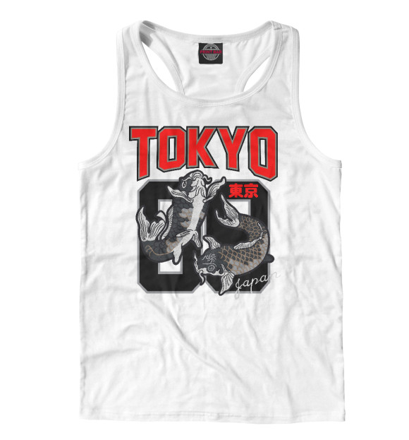 Мужская майка-борцовка с изображением Tokyo Koi цвета Белый