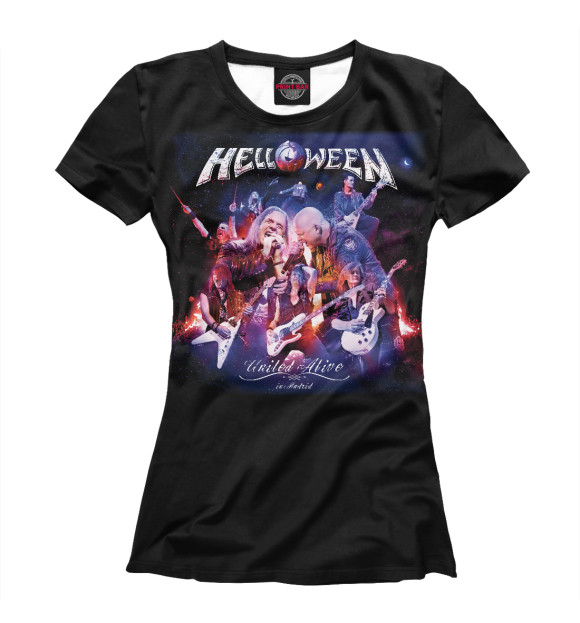 Женская футболка с изображением Helloween цвета Белый