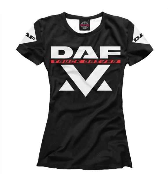 Женская футболка с изображением DAF \ Дальнобойщик цвета Белый