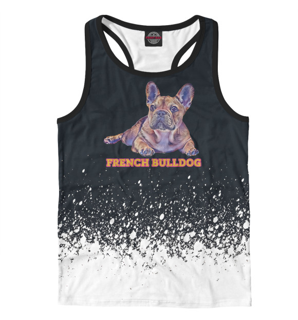 Мужская майка-борцовка с изображением French Bulldog Lover цвета Белый