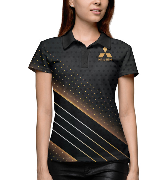 Женское поло с изображением Mitsubishi цвета Белый