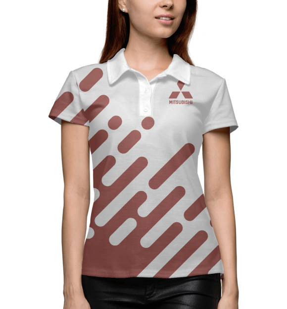 Женское поло с изображением Mitsubishi цвета Белый