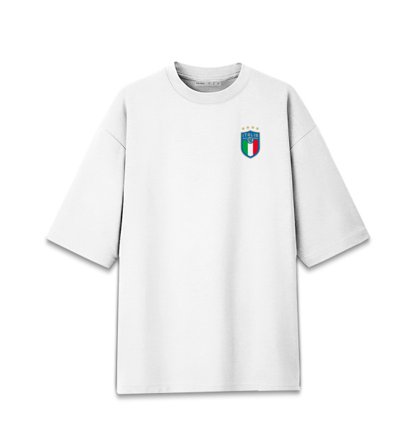 Женская футболка оверсайз с изображением Сборная Италии цвета Белый
