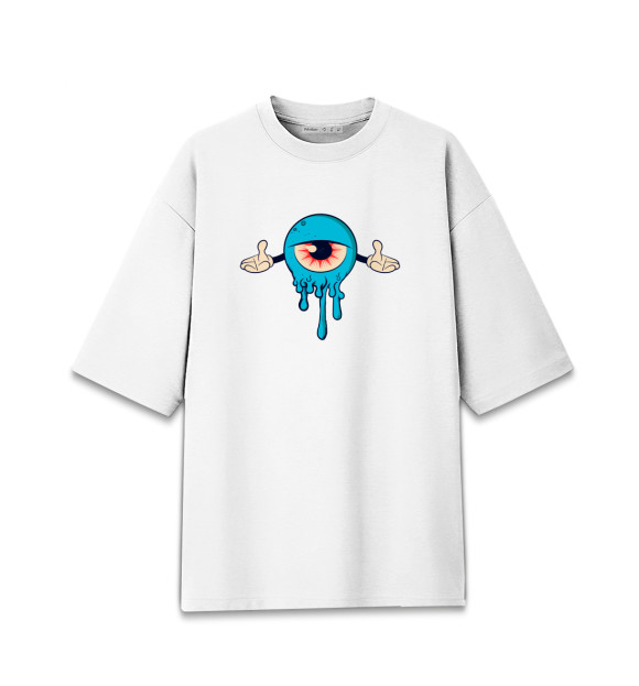 Мужская футболка оверсайз с изображением Гипно глаз цвета Белый