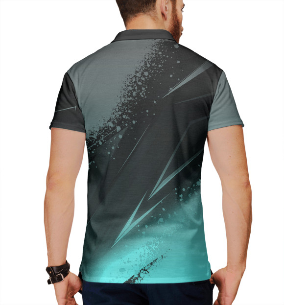 Мужское поло с изображением Quake Stripes цвета Белый