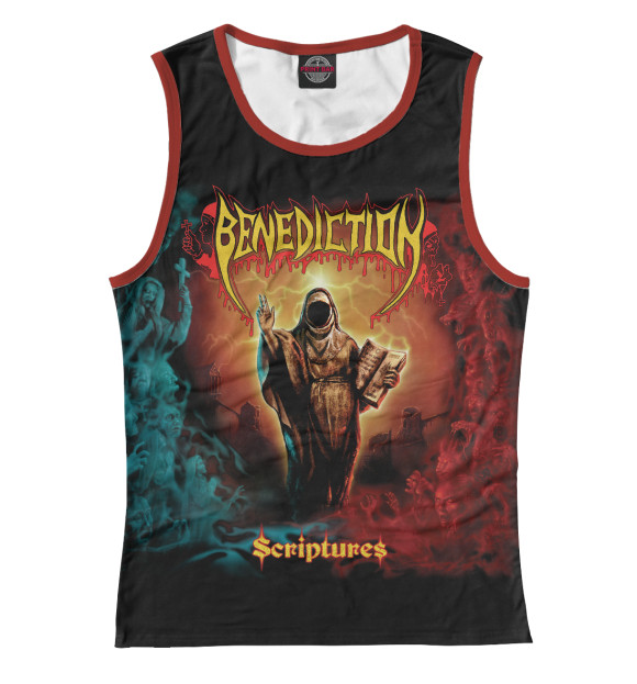 Женская майка с изображением Benediction цвета Белый