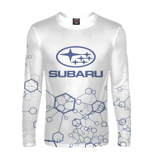 Мужской лонгслив с изображением Subaru цвета Белый