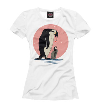Женская футболка Пингвины передают сердечко