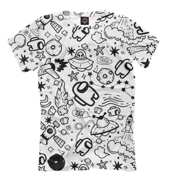 Мужская футболка с изображением Among Us цвета Белый