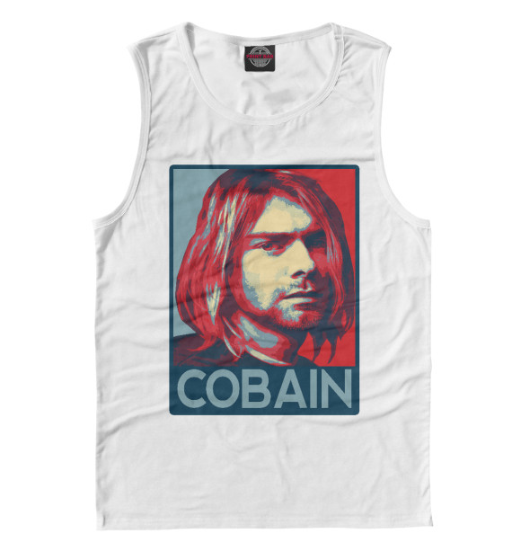 Майка для мальчика с притом Kurt Cobain (Nirvana) цвета Белый Майка для мальчика с изображением Kurt Cobain (Nirvana) цвета Белый