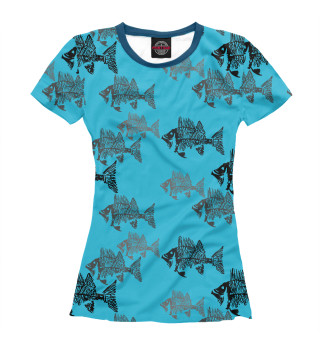 Женская футболка Рыбы косяками