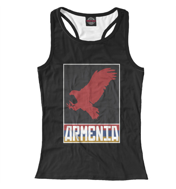 Женская майка-борцовка с изображением Армения цвета Белый
