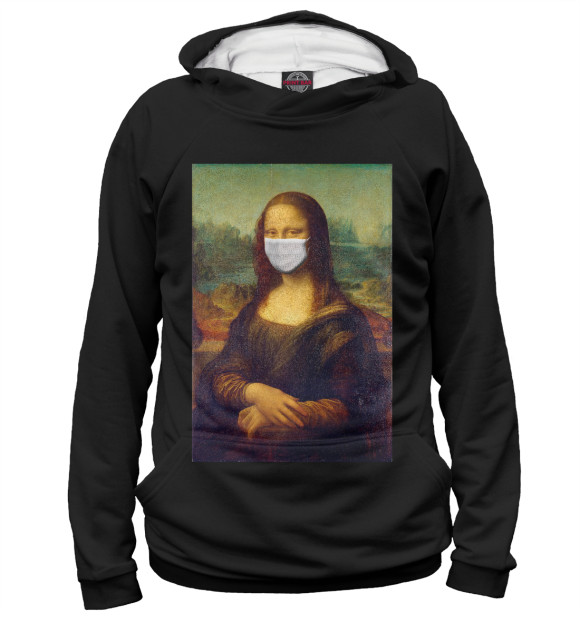 Женское худи с изображением Мона Лиза цвета Белый