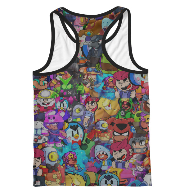 Мужская майка-борцовка с притом Brawl Stars:Shelly цвета Белый Мужская майка-борцовка с изображением Brawl Stars:Shelly цвета Белый