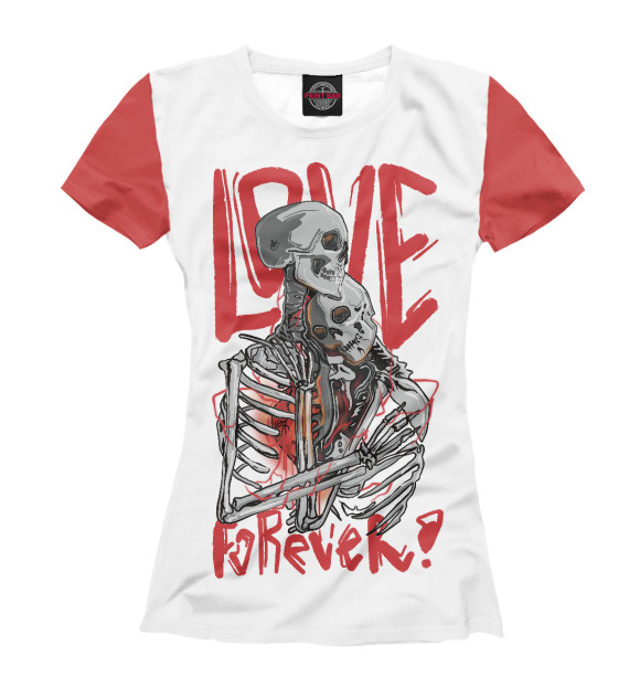 Футболка для девочек с изображением Forever Love цвета Белый