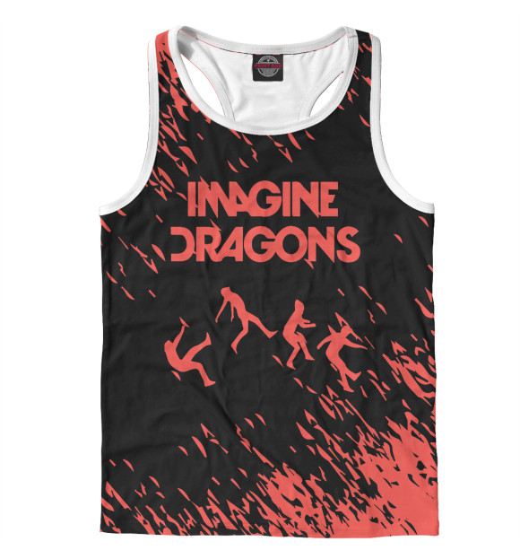 Мужская майка-борцовка с изображением Imagime dragon цвета Белый