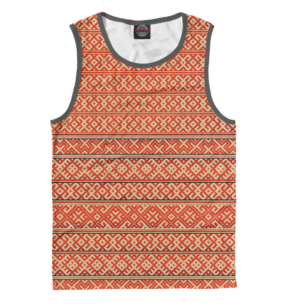 Мужская майка с изображением Вязь Узоры цвета Белый