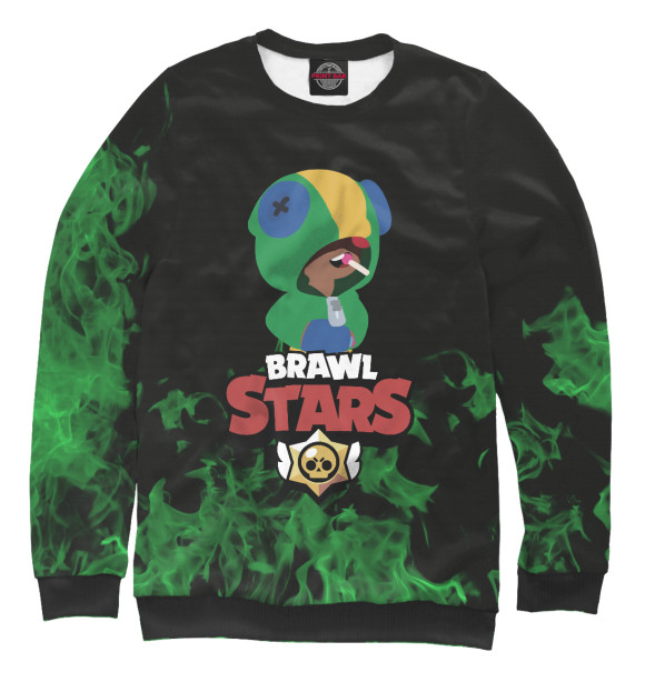 Свитшот для девочек с изображением Brawl Stars:Leon цвета Белый