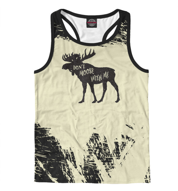 Мужская майка-борцовка с изображением Dont Moose With Me Distress цвета Белый