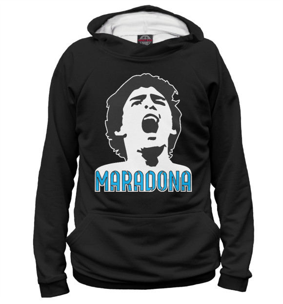Женское худи с изображением Марадона цвета Белый