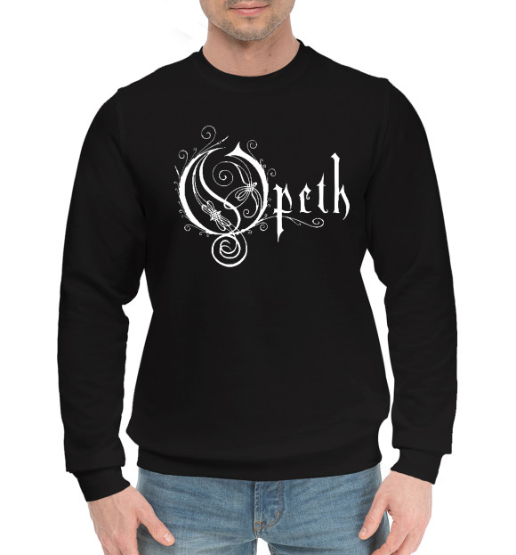 Мужской хлопковый свитшот с изображением Opeth цвета Черный