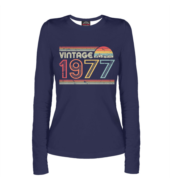 Женский лонгслив с изображением 1977 Vintage Birthday Gift цвета Белый